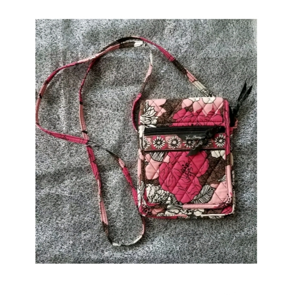 Vera Bradley Small Pink Floral Crossbody Purse Bag